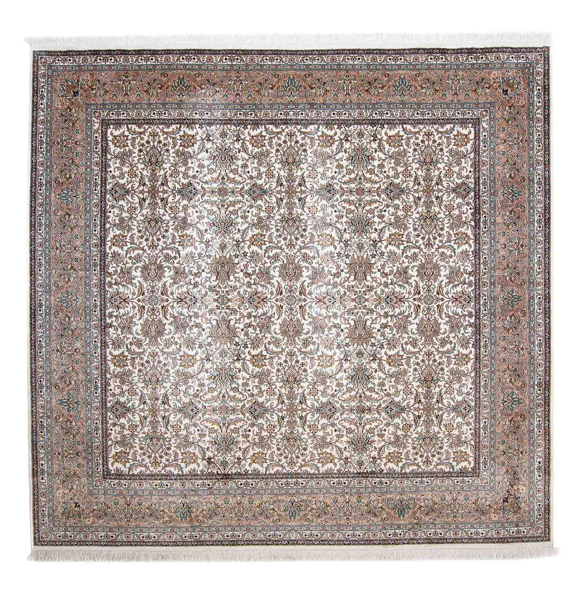 Zijden tapijt - Kashmir Silk vierkant  - 246 x 243 cm - beige
