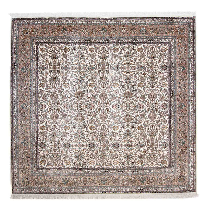 Zijden tapijt - Kashmir Silk vierkant  - 246 x 243 cm - beige