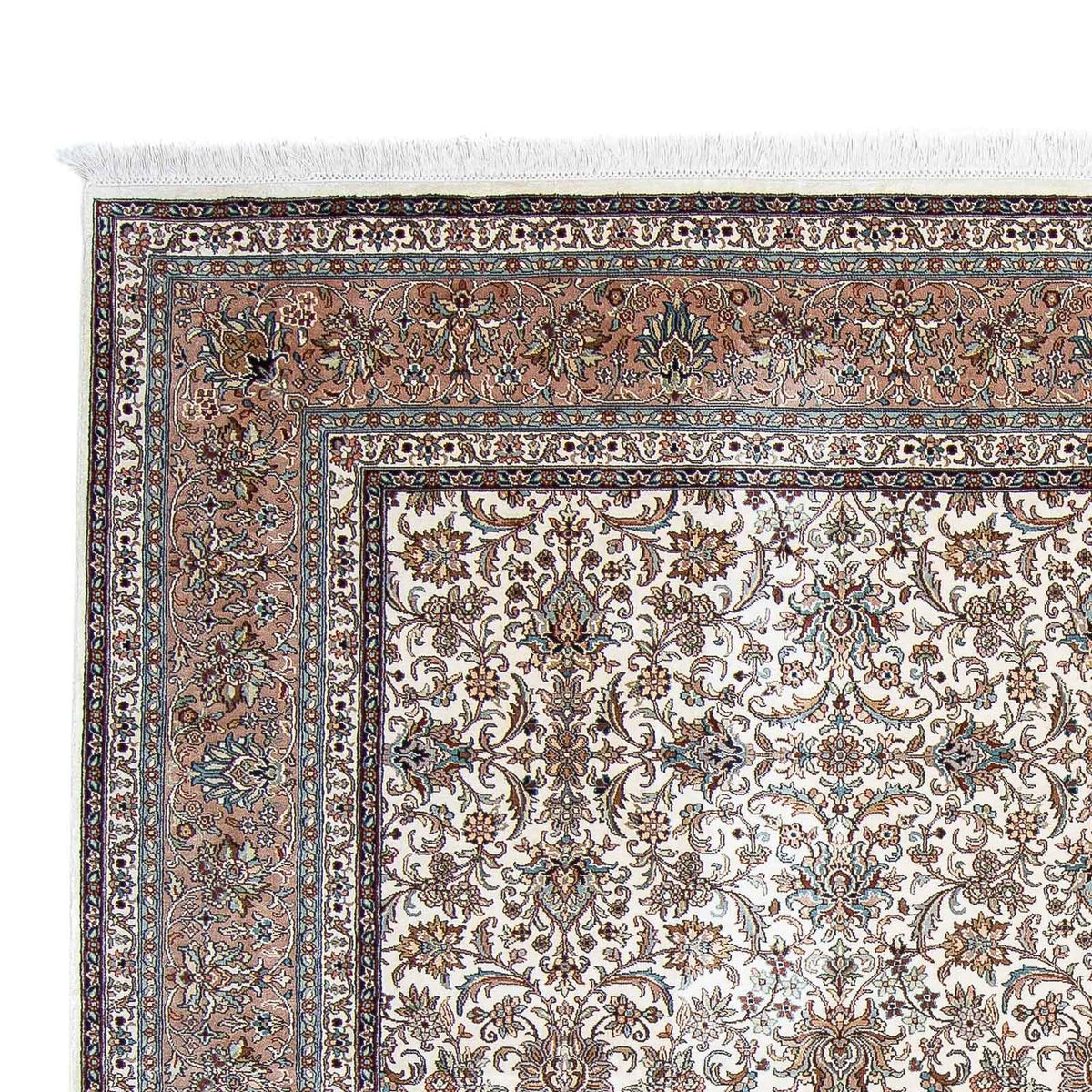 Zijden tapijt - Kashmir Silk vierkant  - 246 x 243 cm - beige