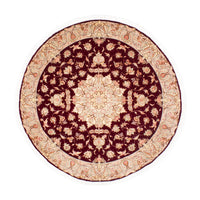 Perzisch tapijt - Tabriz - Royal rond  - 150 x 150 cm - donkerrood