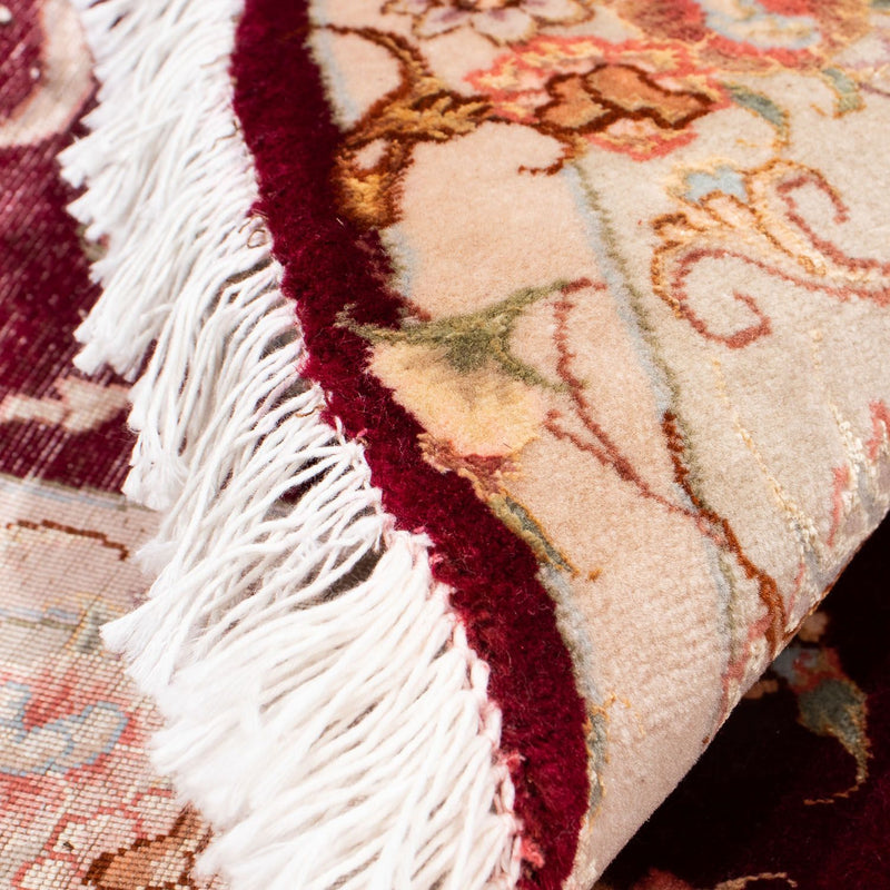 Perzisch tapijt - Tabriz - Royal rond  - 150 x 150 cm - donkerrood
