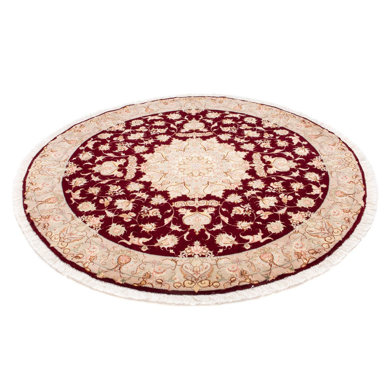 Perzisch tapijt - Tabriz - Royal rond  - 150 x 150 cm - donkerrood