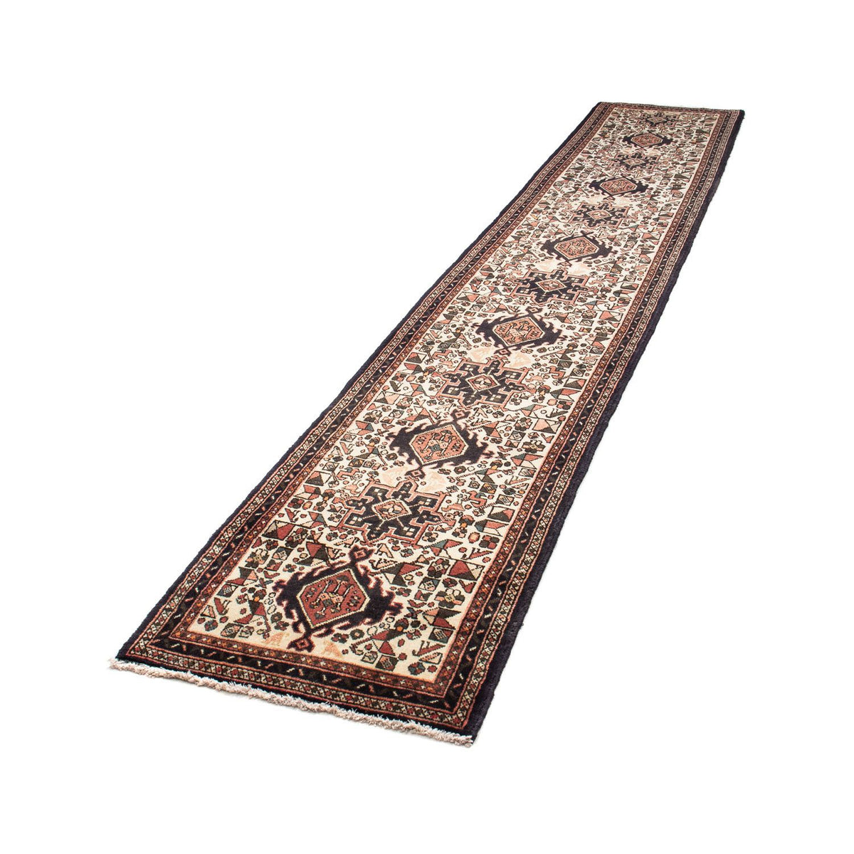 Loper Perzisch Tapijt - Nomadisch - 389 x 70 cm - beige