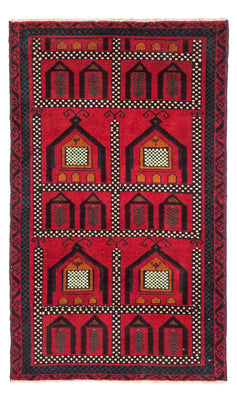 Baluch tapijt - 132 x 81 cm - donkerrood