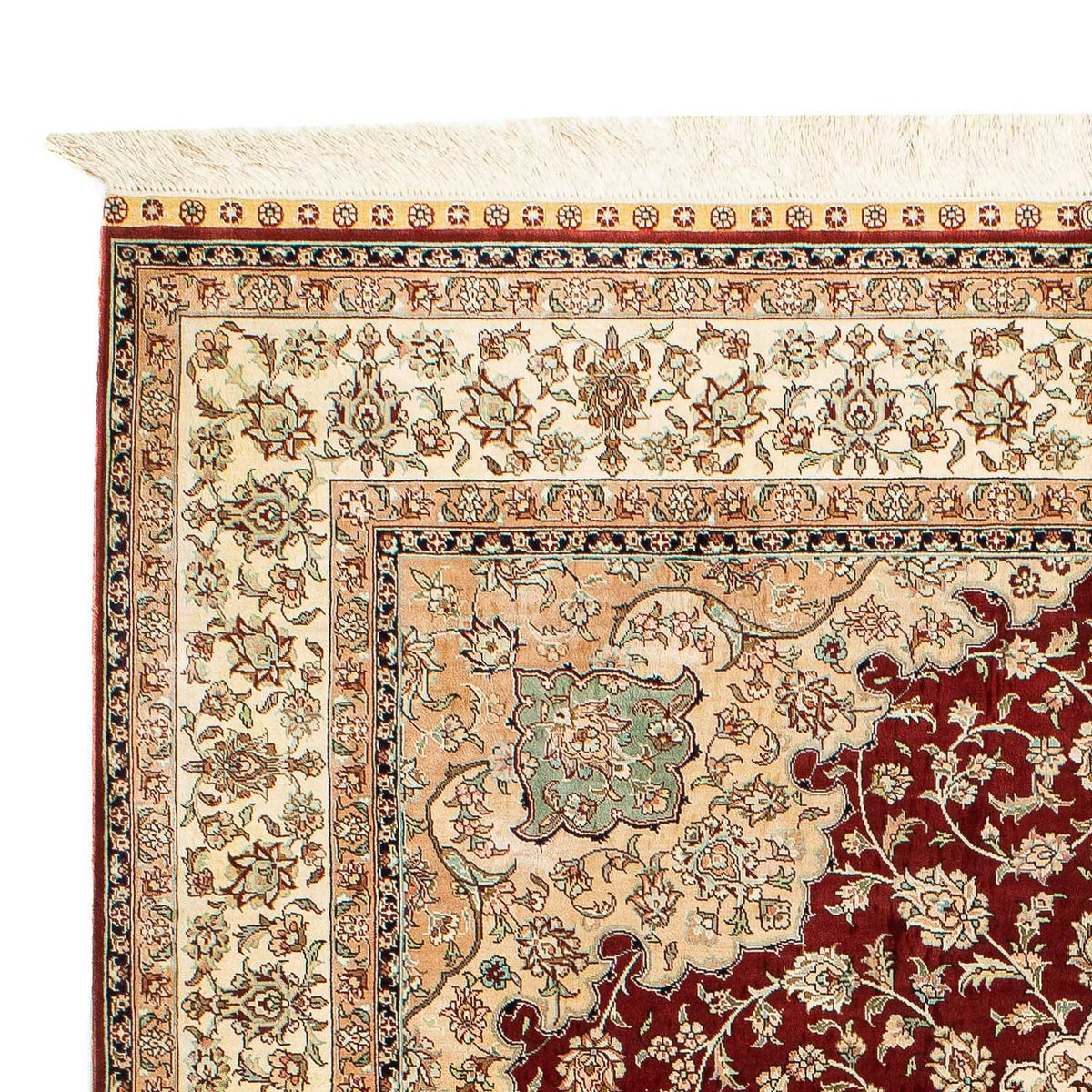 Zijden tapijt - Ghom Silk - Premium - 216 x 132 cm - donkerblauw