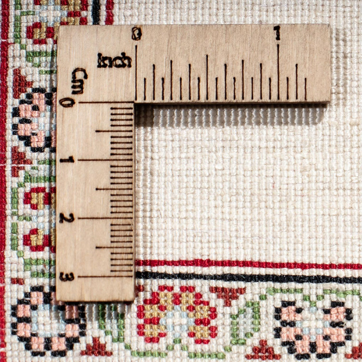 Zijden tapijt - Ghom Silk - Premium - 41 x 31 cm - beige