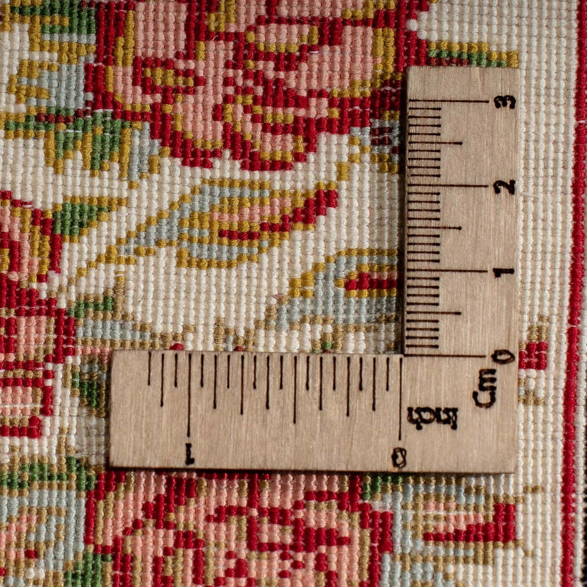 Zijden tapijt - Ghom Silk - Premium - 42 x 31 cm - beige