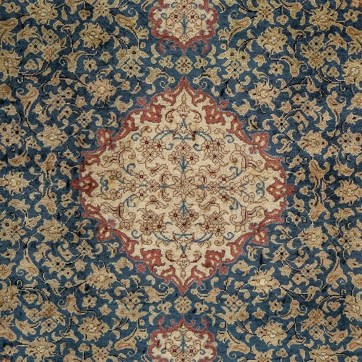 Perzisch tapijt - Ghom - 83 x 58 cm - donkerblauw