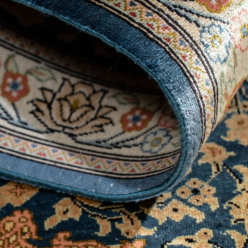 Perzisch tapijt - Ghom - 83 x 58 cm - donkerblauw