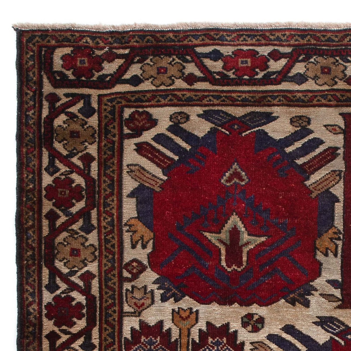 Baluch tapijt vierkant  - 137 x 130 cm - lichtbruin