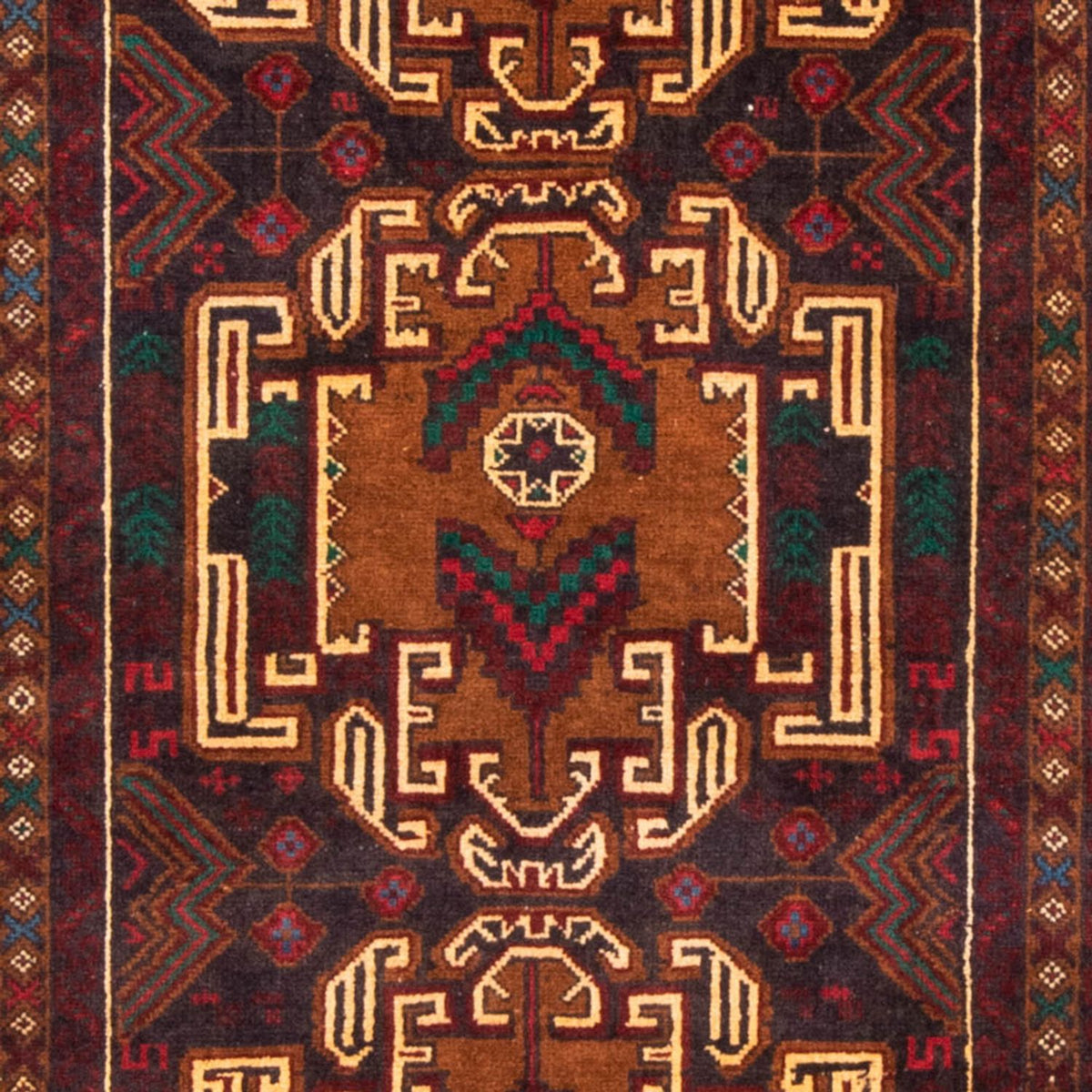 Loper Baluch tapijt - 209 x 111 cm - donkerrood