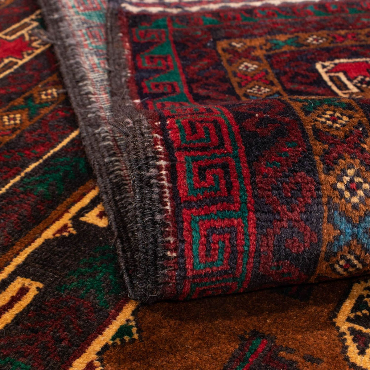 Loper Baluch tapijt - 209 x 111 cm - donkerrood