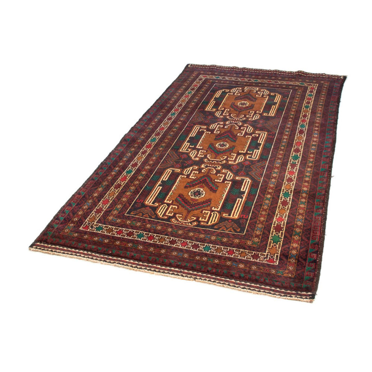 Loper Baluch tapijt - 209 x 111 cm - donkerrood