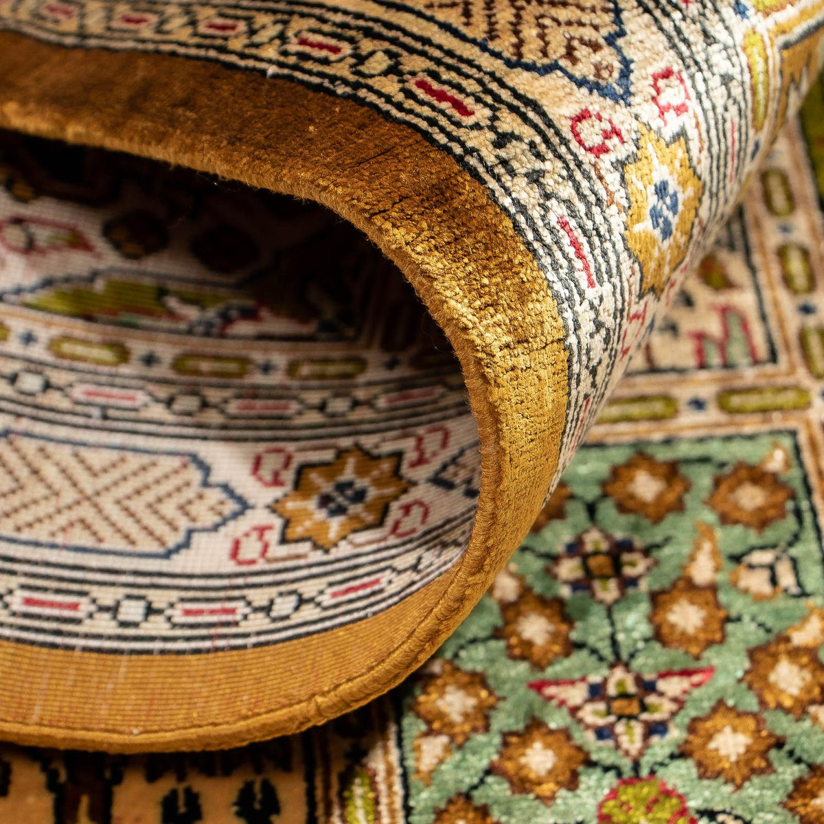 Perzisch tapijt - Ghom - 73 x 54 cm - veelkleurig