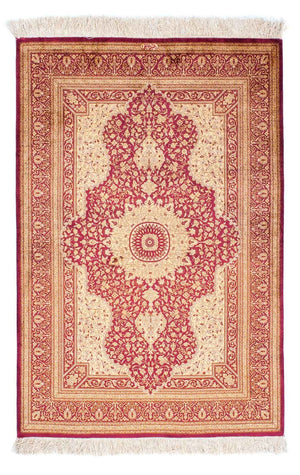 Perzisch tapijt - Ghom - 143 x 95 cm - donkerrood