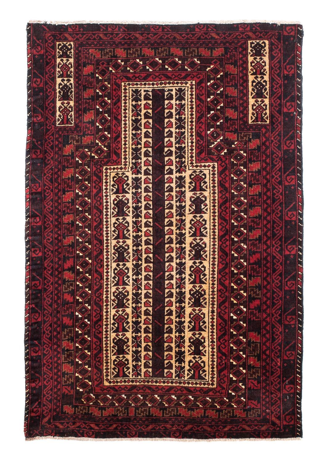 Baluch tapijt - 126 x 86 cm - donkerrood
