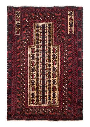 Baluch tapijt - 126 x 86 cm - donkerrood