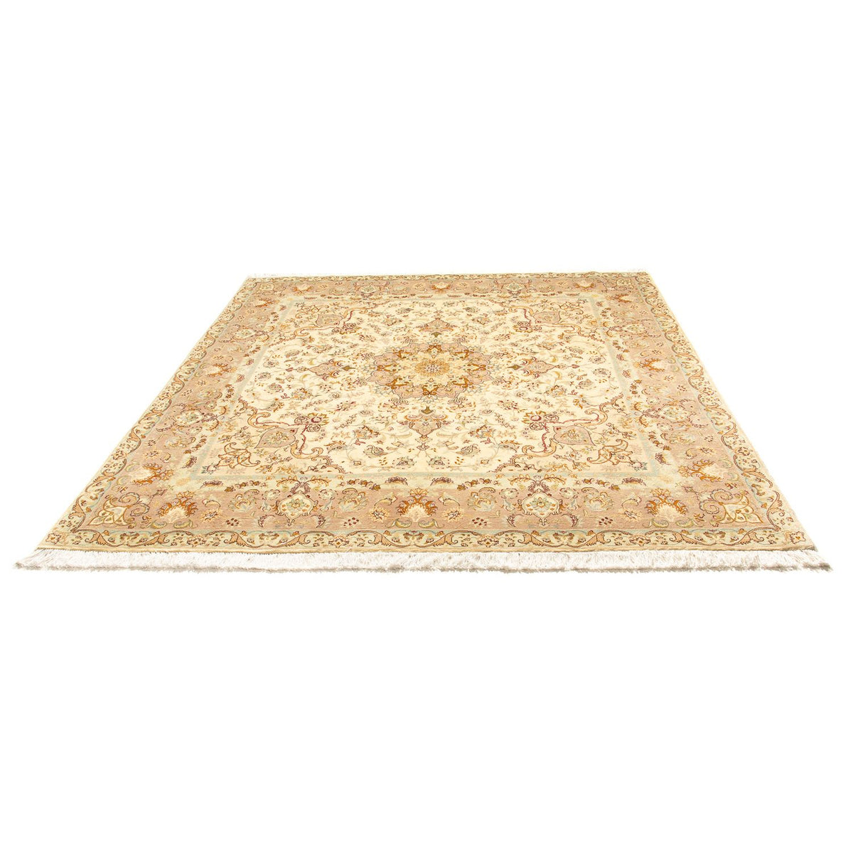 Perzisch tapijt - Tabriz - Royal vierkant  - 210 x 202 cm - beige