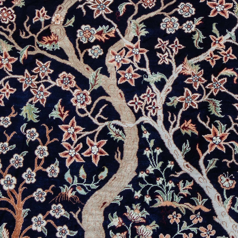 Perzisch tapijt - Ghom - 87 x 59 cm - donkerblauw