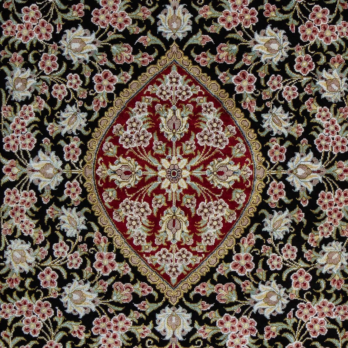 Perzisch tapijt - Ghom - 89 x 57 cm - donkerblauw