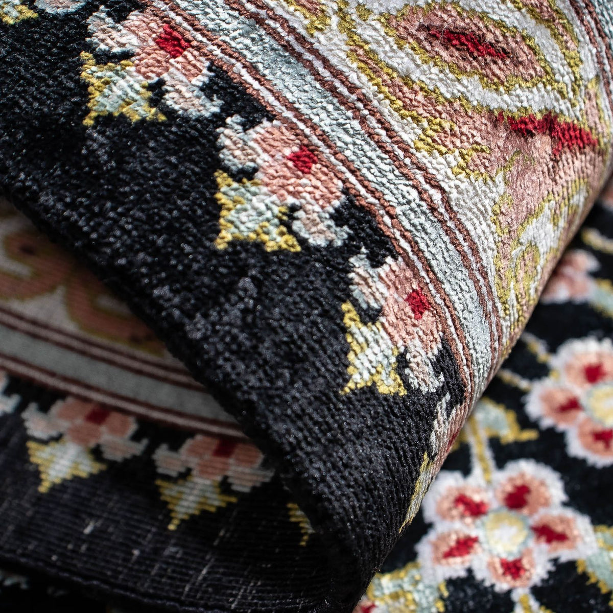 Perzisch tapijt - Ghom - 89 x 57 cm - donkerblauw