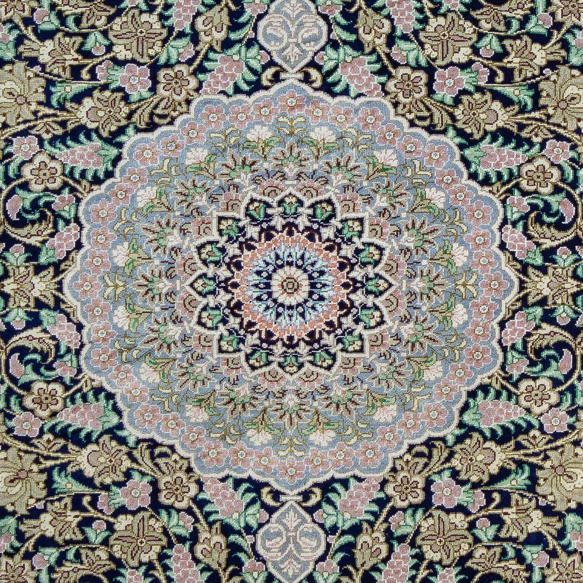 Perzisch tapijt - Ghom - 88 x 63 cm - donkerblauw