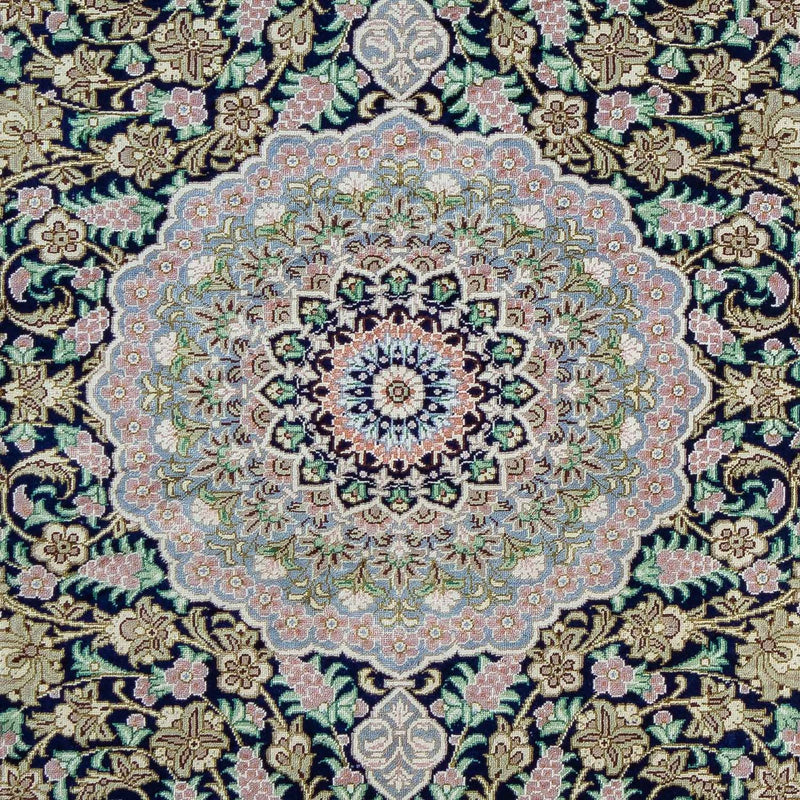 Perzisch tapijt - Ghom - 88 x 63 cm - donkerblauw