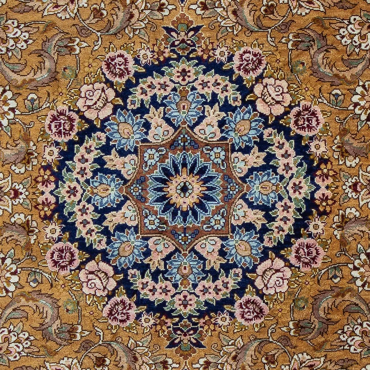 Perzisch tapijt - Ghom - 91 x 62 cm - donkerblauw