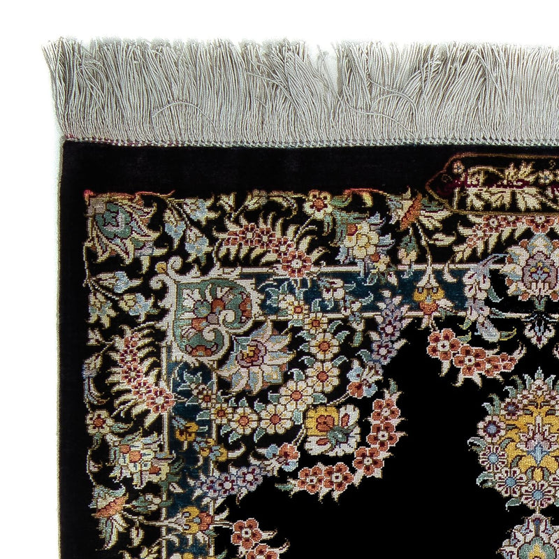 Perzisch tapijt - Ghom - 89 x 59 cm - donkerblauw