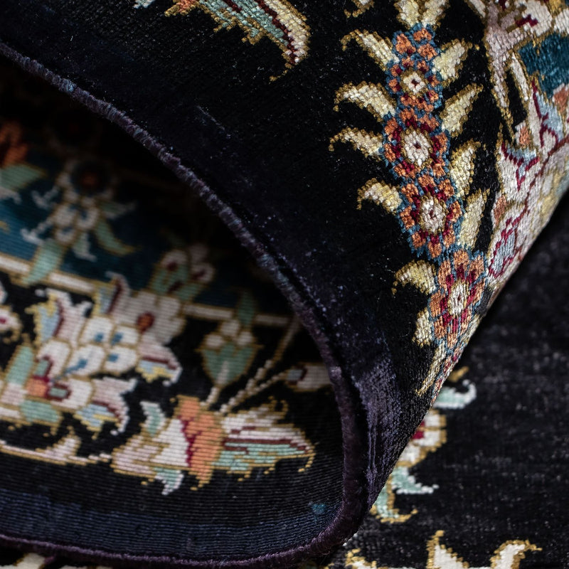 Perzisch tapijt - Ghom - 89 x 59 cm - donkerblauw