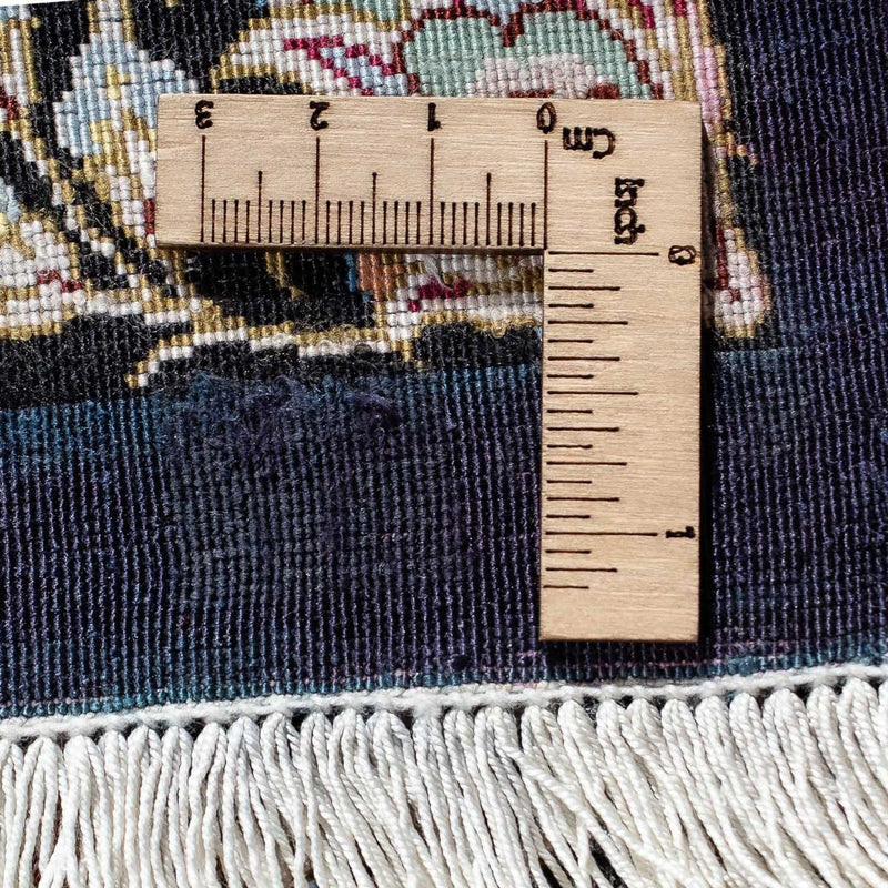 Perzisch tapijt - Ghom - 89 x 59 cm - donkerblauw