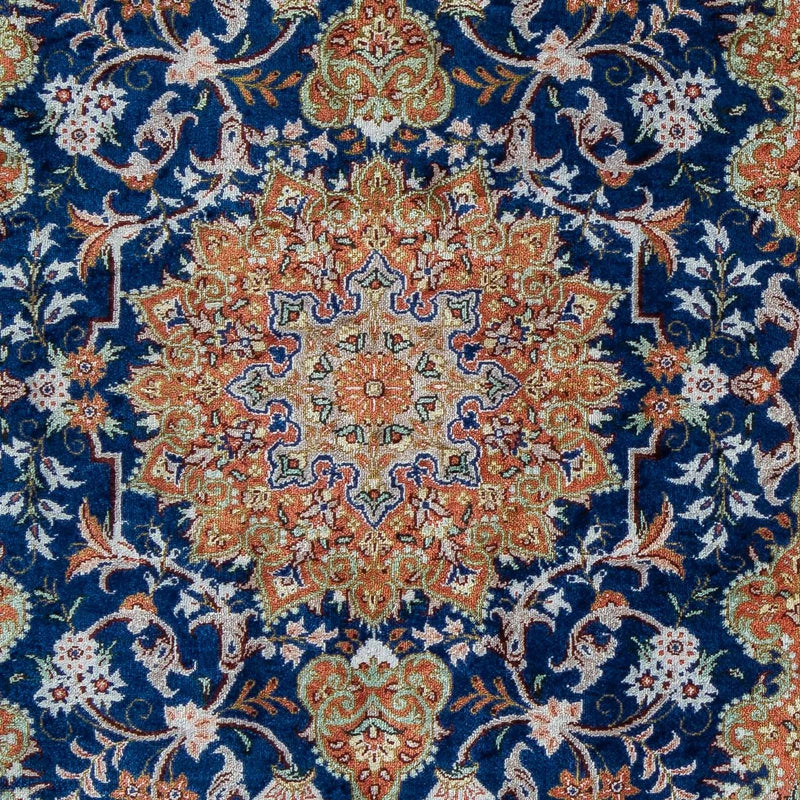Perzisch tapijt - Ghom - 78 x 55 cm - donkerblauw