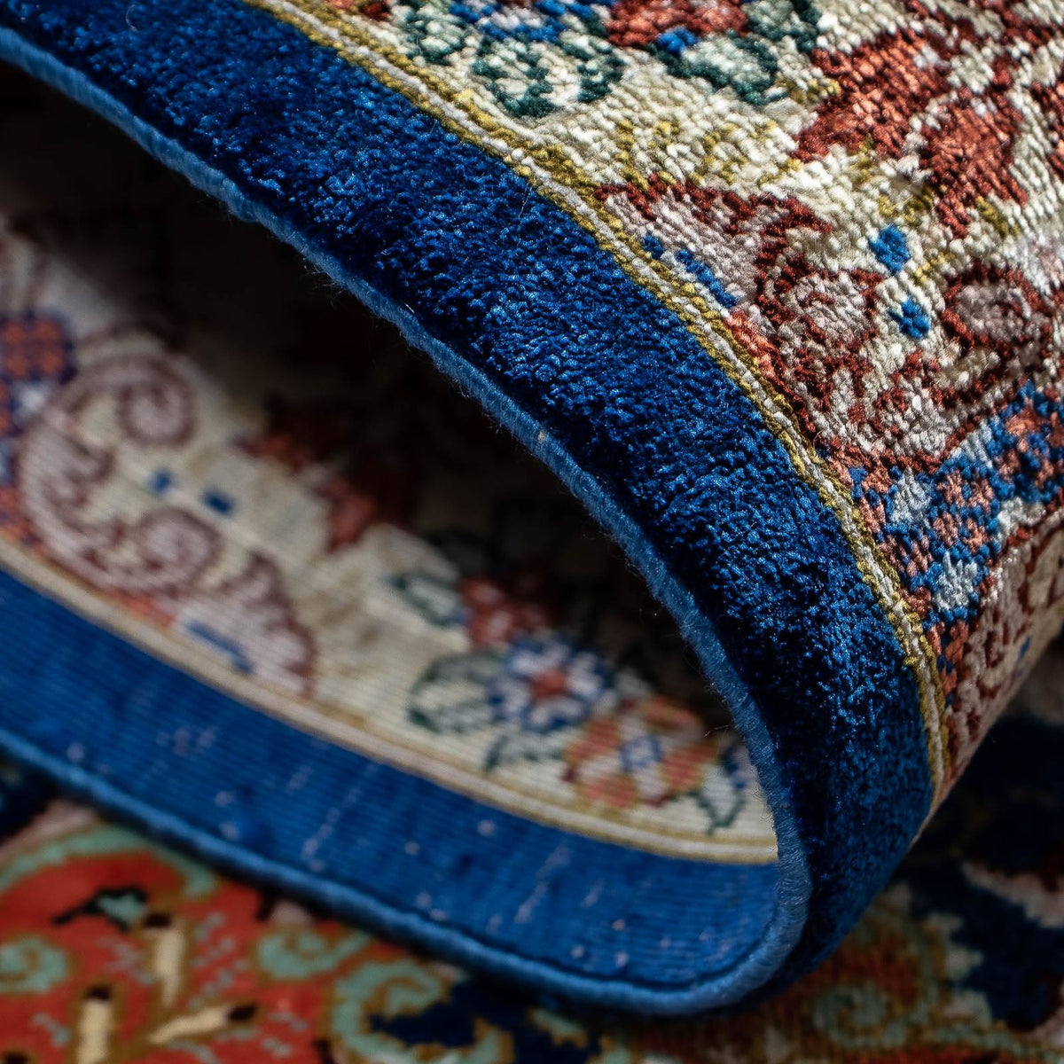 Perzisch tapijt - Ghom - 78 x 55 cm - donkerblauw