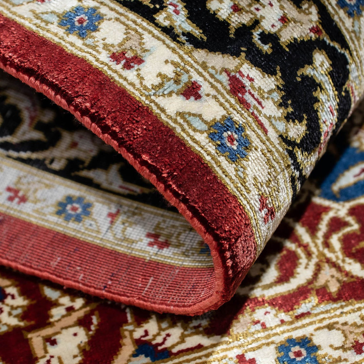 Perzisch tapijt - Ghom - 81 x 55 cm - donkerrood