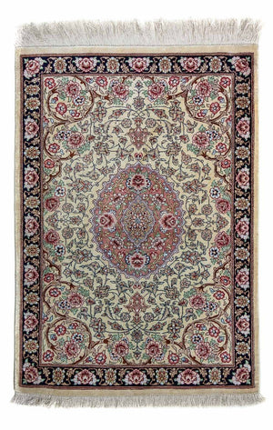 Perzisch tapijt - Ghom - 77 x 55 cm - beige