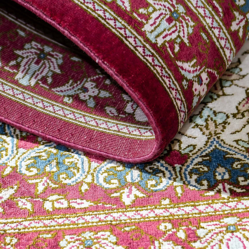 Perzisch tapijt - Ghom - 78 x 60 cm - donkerrood