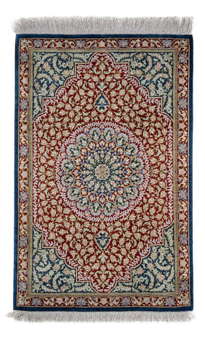 Perzisch tapijt - Ghom - 83 x 53 cm - donkerblauw