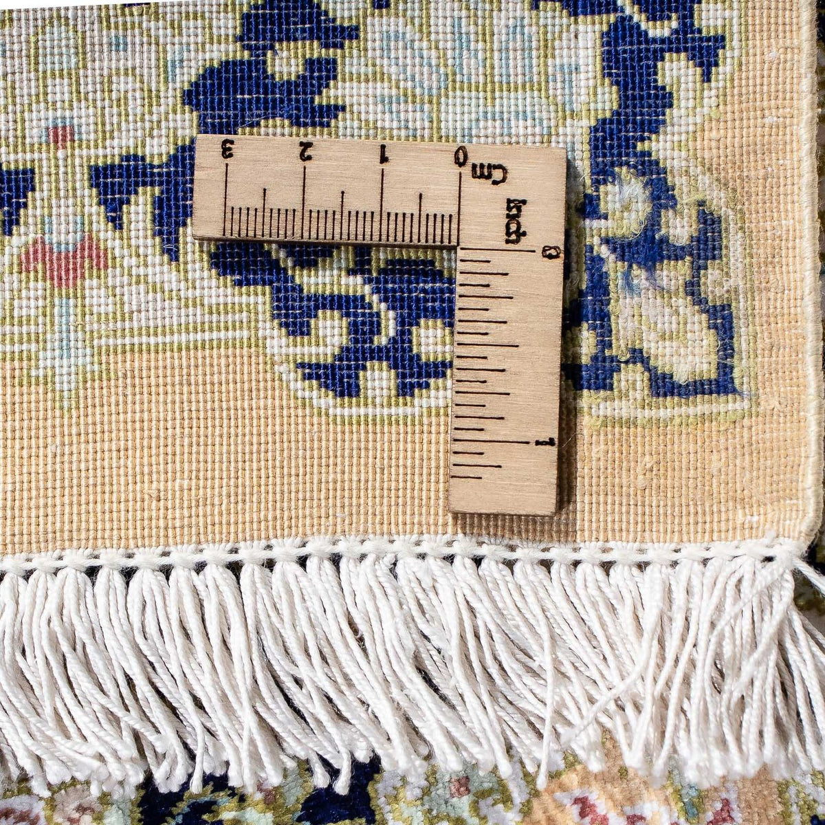 Perzisch tapijt - Ghom - 93 x 59 cm - mosterdgeel