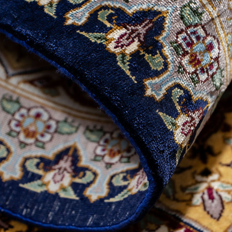 Perzisch tapijt - Ghom - 87 x 59 cm - donkerblauw