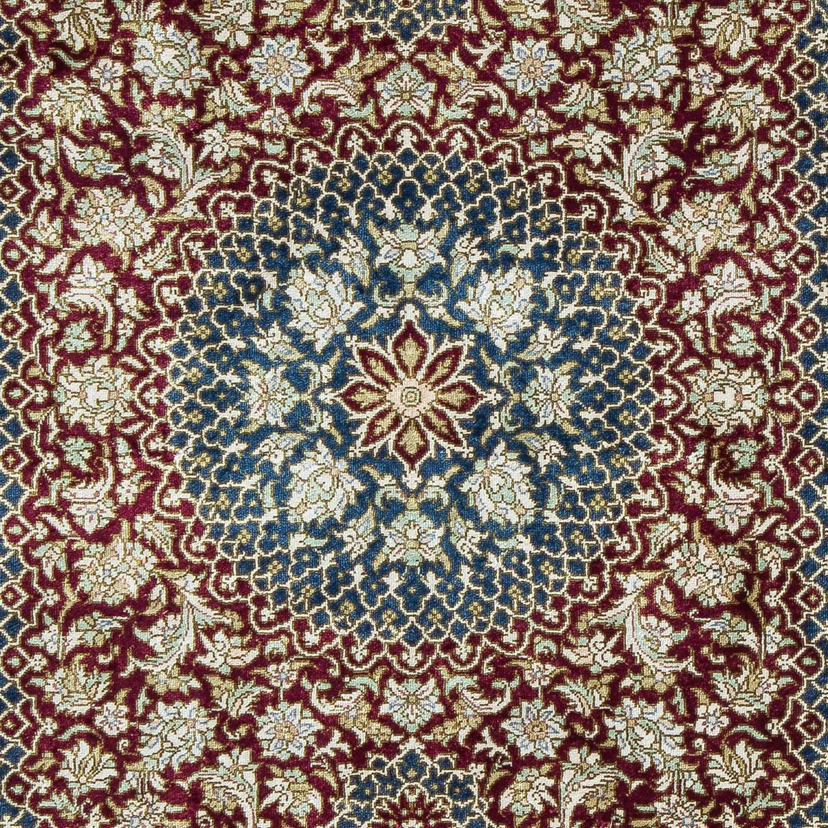 Perzisch tapijt - Ghom - 92 x 61 cm - donkerblauw