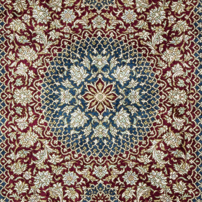 Perzisch tapijt - Ghom - 92 x 61 cm - donkerblauw