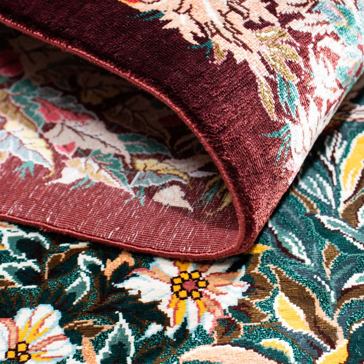 Perzisch tapijt - Ghom - 120 x 78 cm - donkerrood