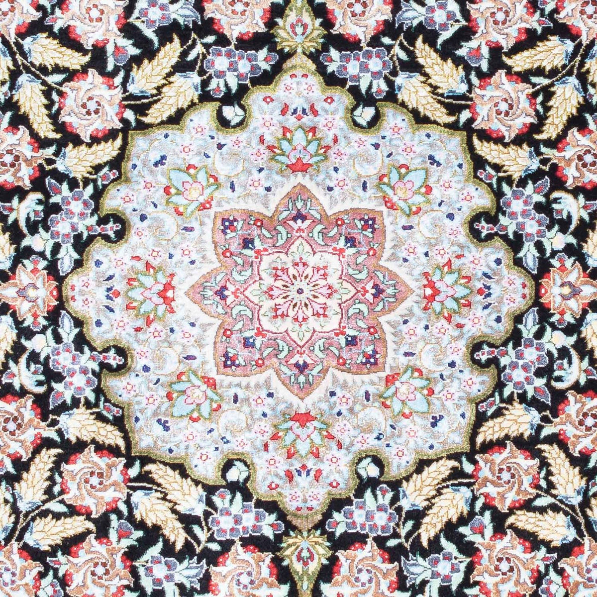 Perzisch tapijt - Ghom - 124 x 79 cm - donkerblauw