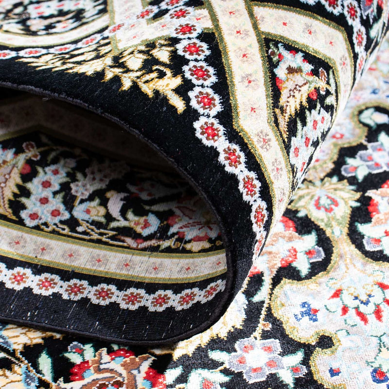 Perzisch tapijt - Ghom - 124 x 79 cm - donkerblauw