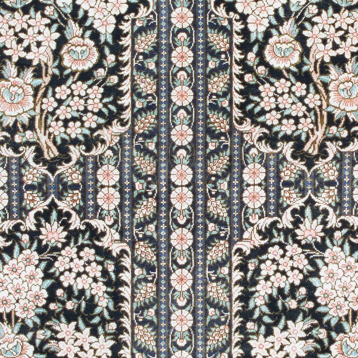 Perzisch tapijt - Ghom - 118 x 80 cm - donkerblauw