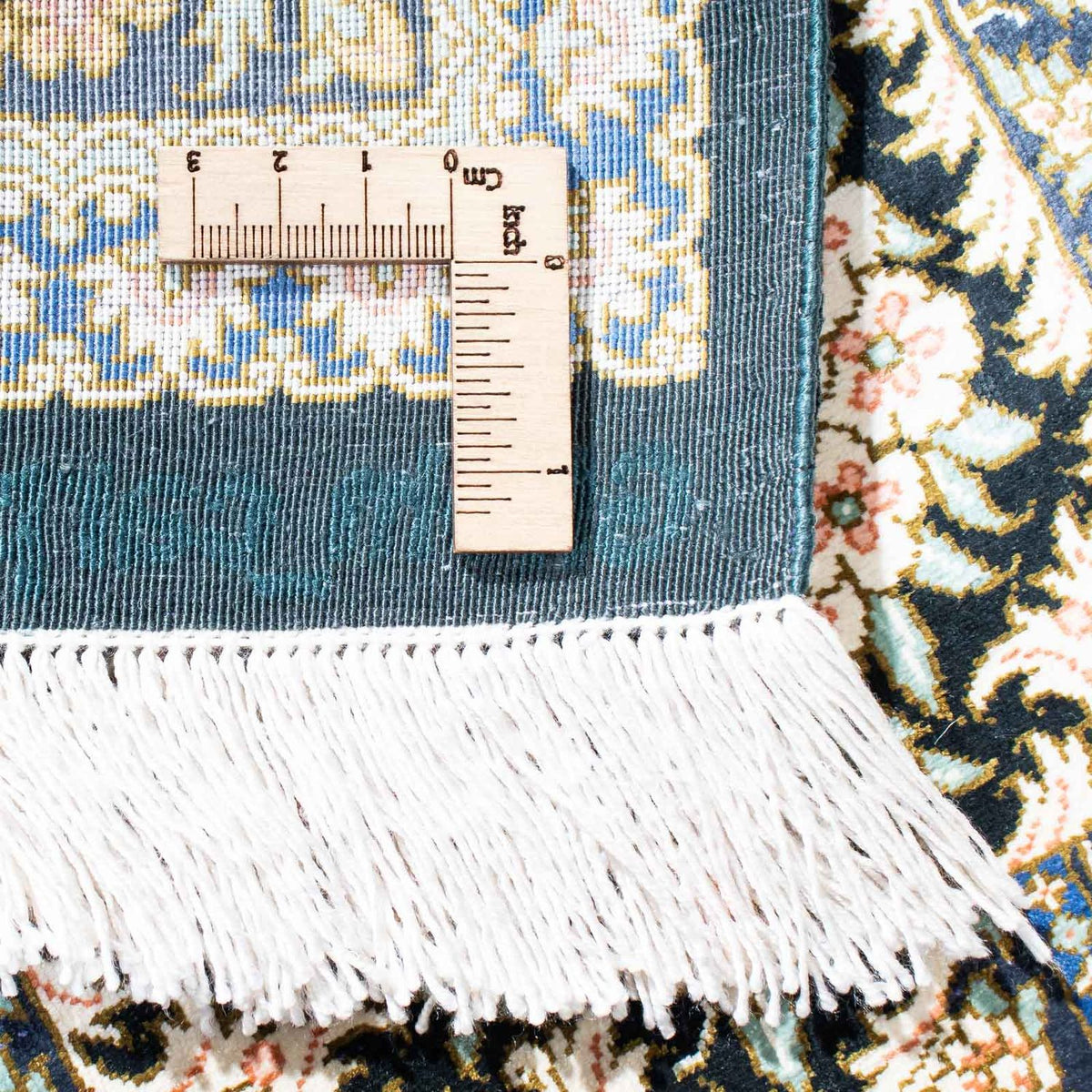 Perzisch tapijt - Ghom - 118 x 80 cm - donkerblauw