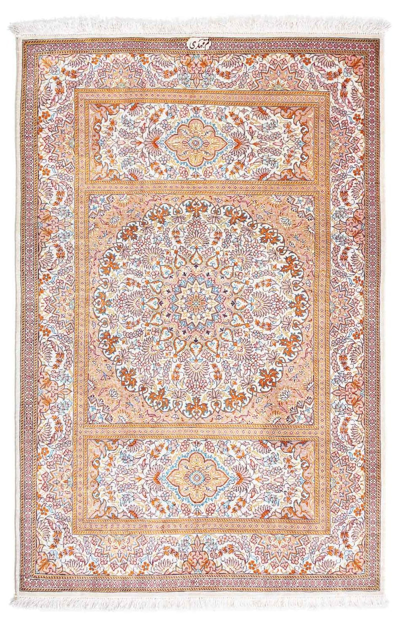 Perzisch tapijt - Ghom - 122 x 78 cm - beige