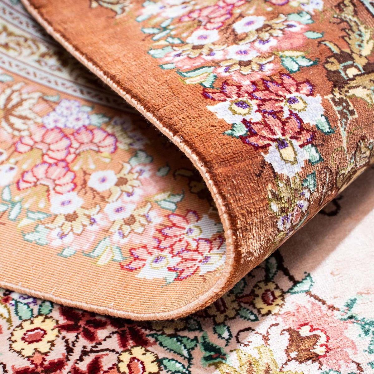 Perzisch tapijt - Ghom - 123 x 80 cm - beige