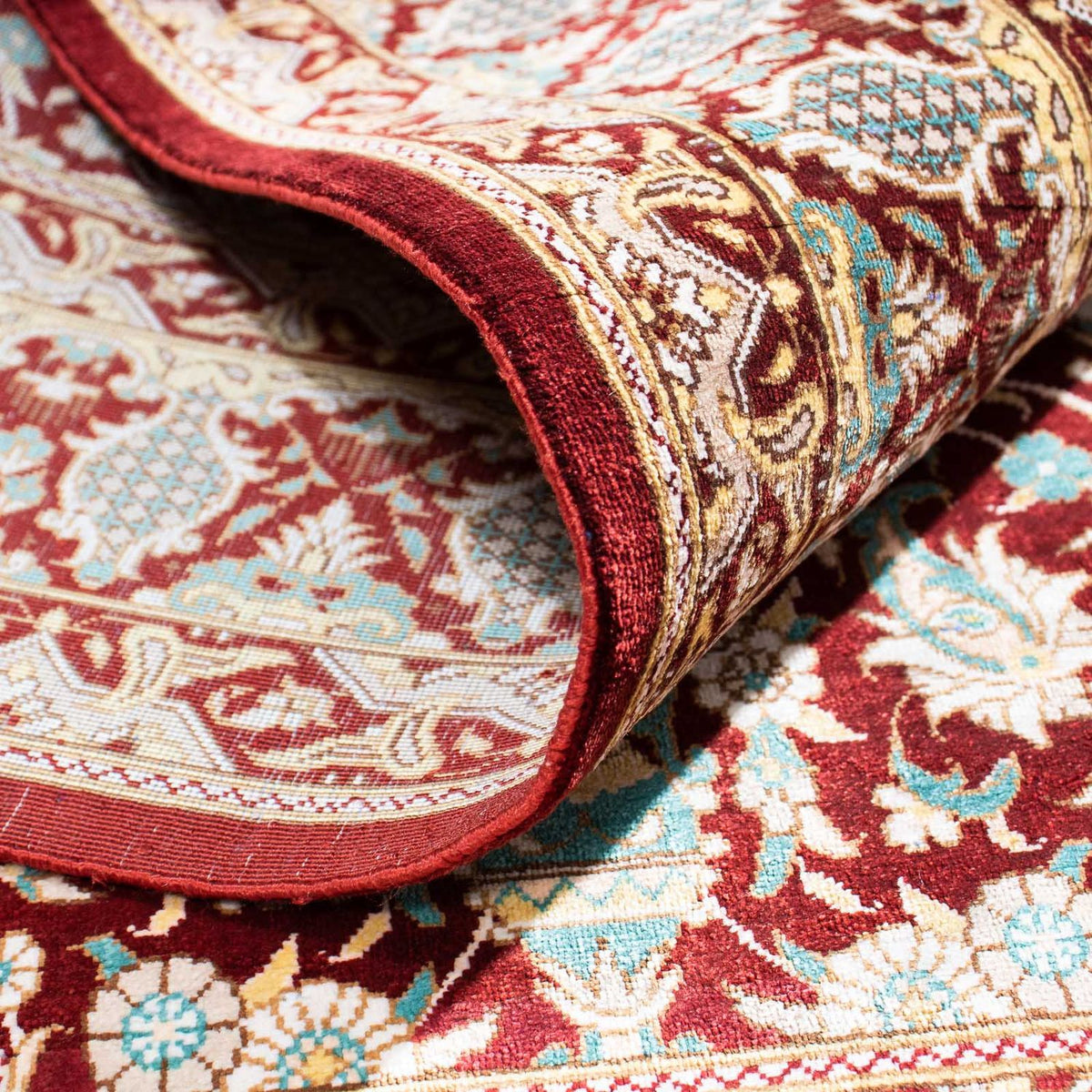 Perzisch tapijt - Ghom - 119 x 76 cm - donkerrood