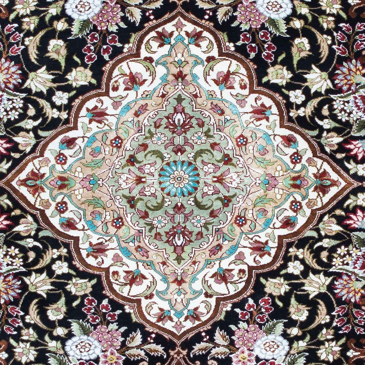 Perzisch tapijt - Ghom - 114 x 80 cm - donkerblauw